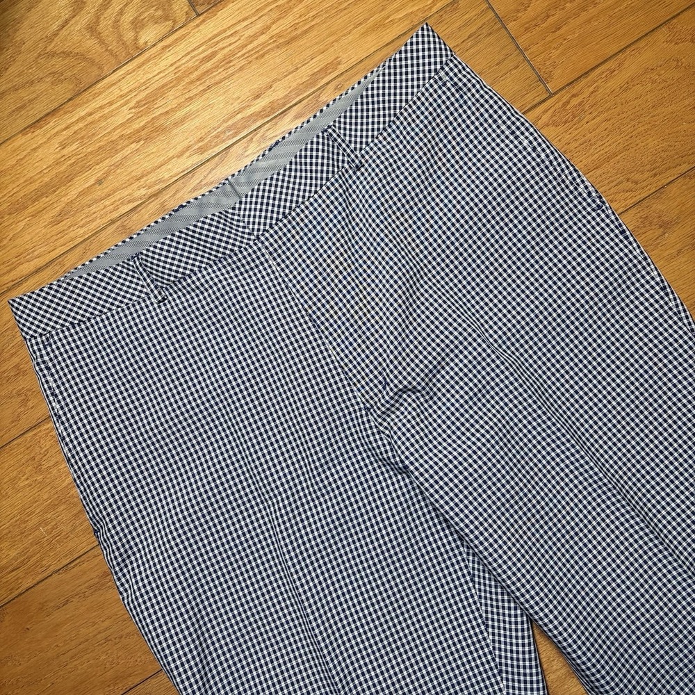 Walter Hagen Golf Pants Mens 38x30 Navy Blue White Gingham Stretch Pleated Front